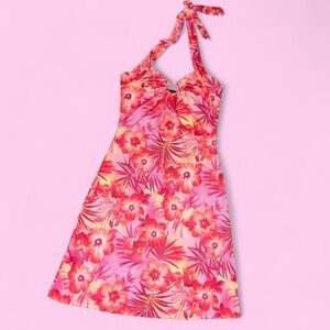 Tropical Floral Halter Dress
